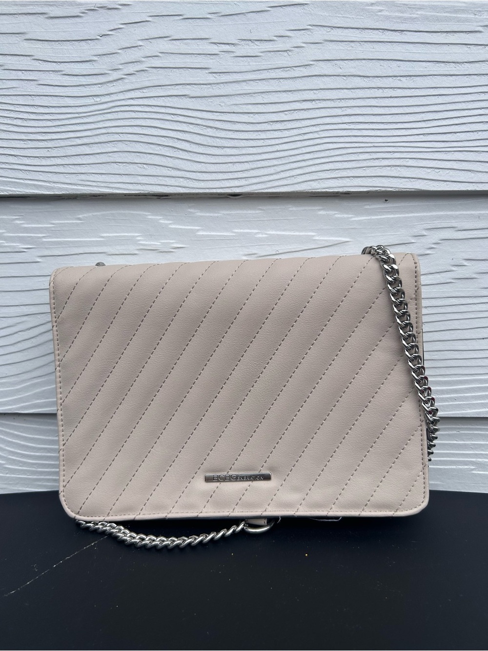BCBGeneration Quilted Crossbody Bag in Beige